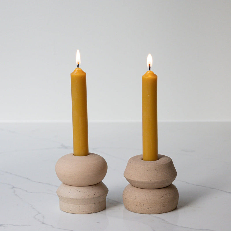 Taper Beeswax Candles - Green Bohème