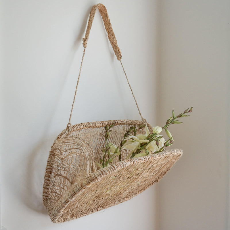 Hanging Wall Basket - Green Bohème