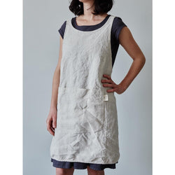 Linen Pinafore Apron - Green Bohème