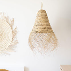 Straw light shade - Green Bohème