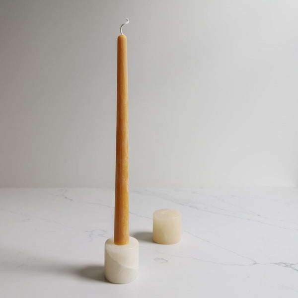 White Onyx Taper Candleholder - Green Bohème
