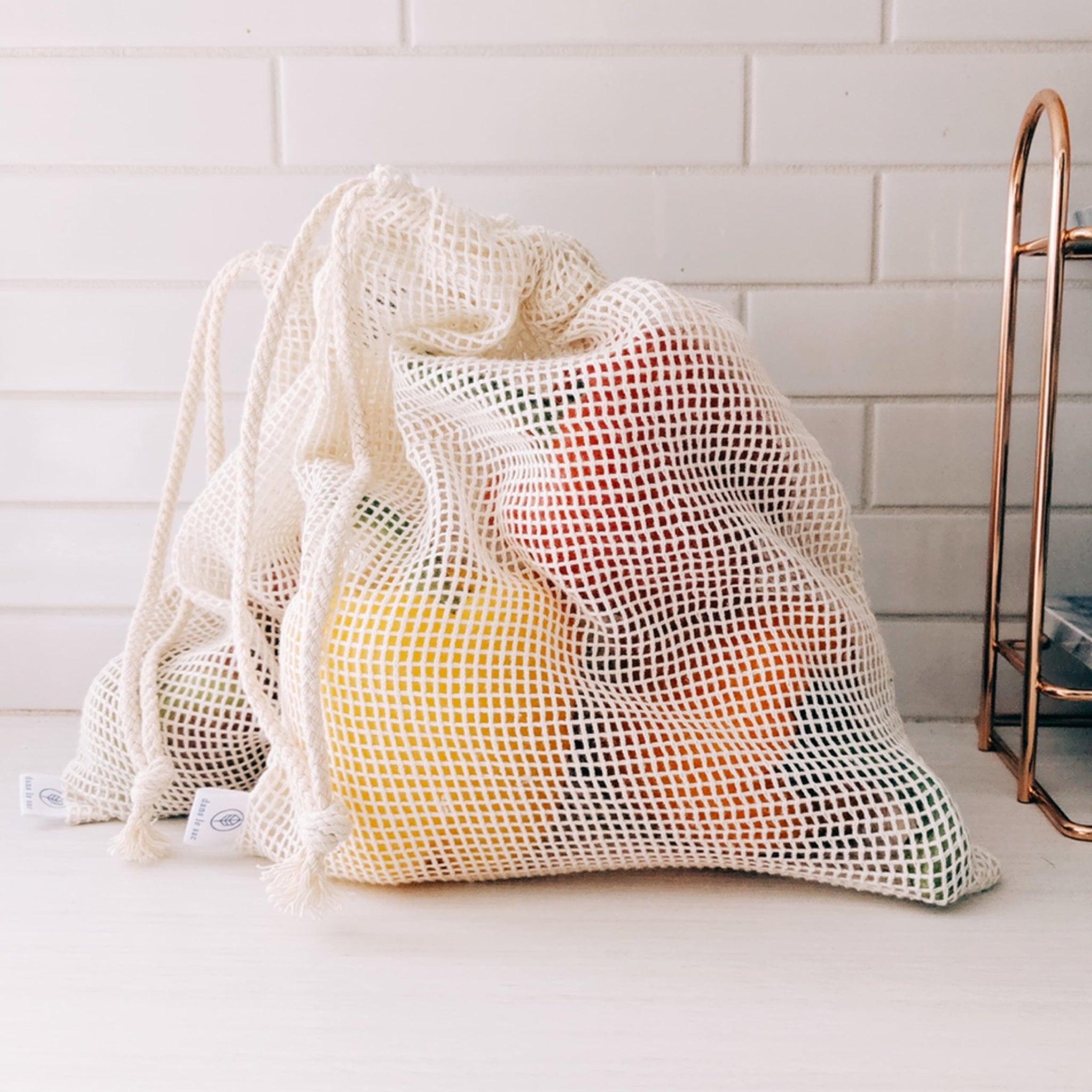 Organic Mesh Produce Bags (set of 3) - Green Bohème - Green Bohème